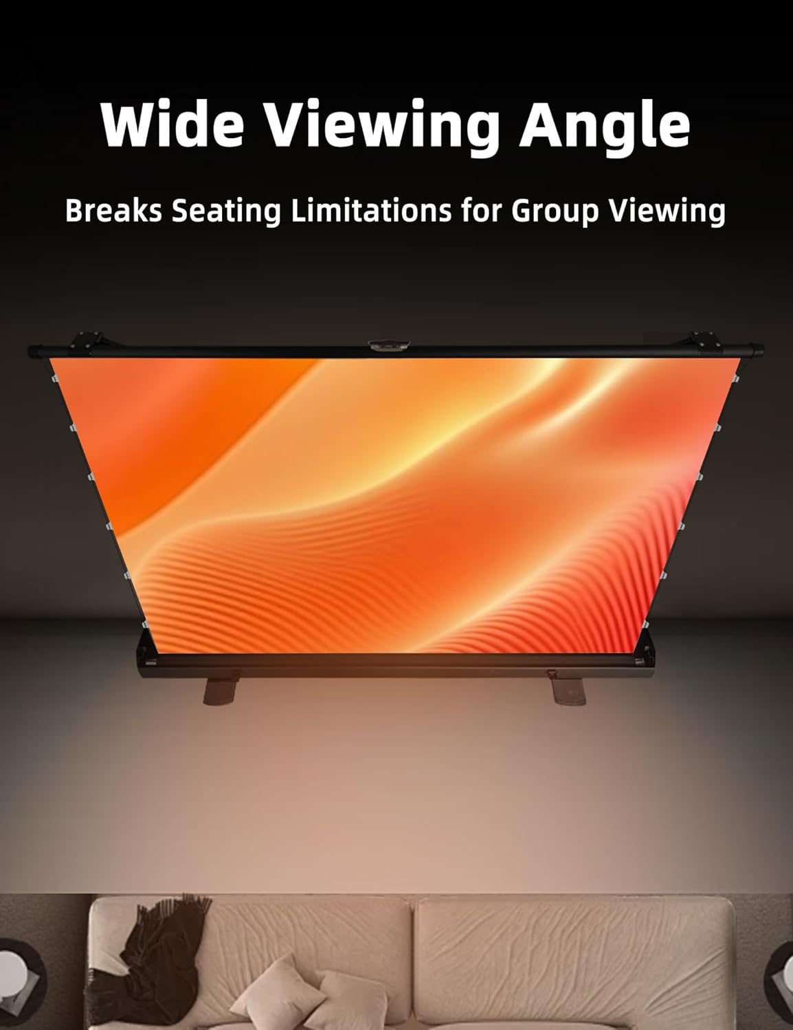 Portable Tab-Tension Matte White Manual Pull Up Projector Screen,178°Viewing Angle Movie Screen,Outdoor Projector Screen Wrinkle-Free Design for Backyard Movie Night(100 in/16:9)