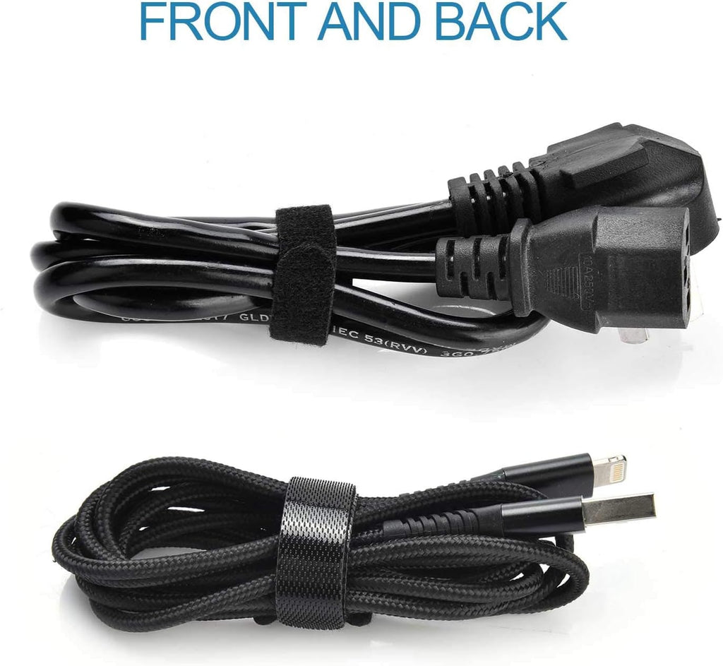 60PCS Fastening Cable Ties Reusable, Premium 6-Inch Adjustable Cord Ties, Microfiber Cloth Cable Management Straps Hook Loop Cord Organizer Wire Ties Reusable (Black Colors)