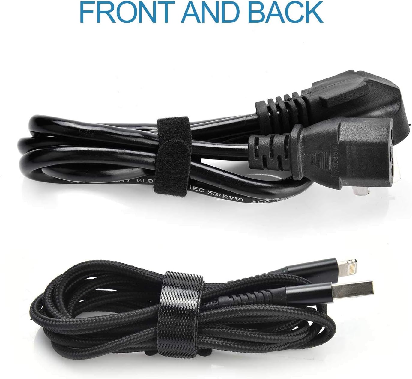 60PCS Fastening Cable Ties Reusable, Premium 6-Inch Adjustable Cord Ties, Microfiber Cloth Cable Management Straps Hook Loop Cord Organizer Wire Ties Reusable (Black Colors)