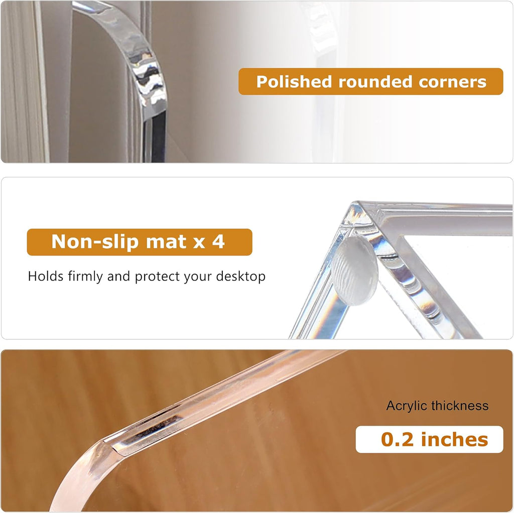 SANRUI Acrylic Desk File Organizer, 5 Vertical Compartments Clear Magazine File Holder Workspace Sorters, Folder Rack for Office Accessories Organization Storage