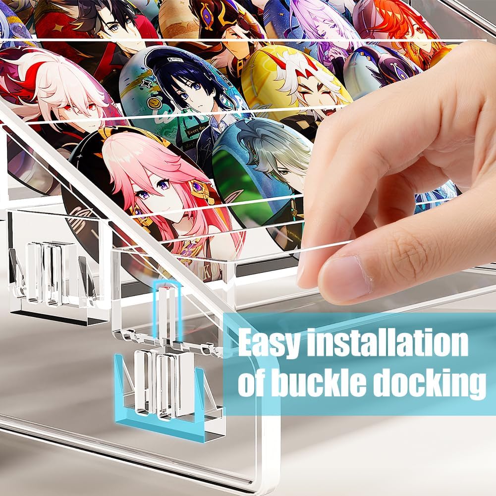 Trading Card Display Stand, 7-Tier Greeting Card Display Stand, 12 in Acrylic Portable Versatile Display Rack Holder for Graded Cards, PSA Cards,Sports Cards, Business Cards (2 Pack)