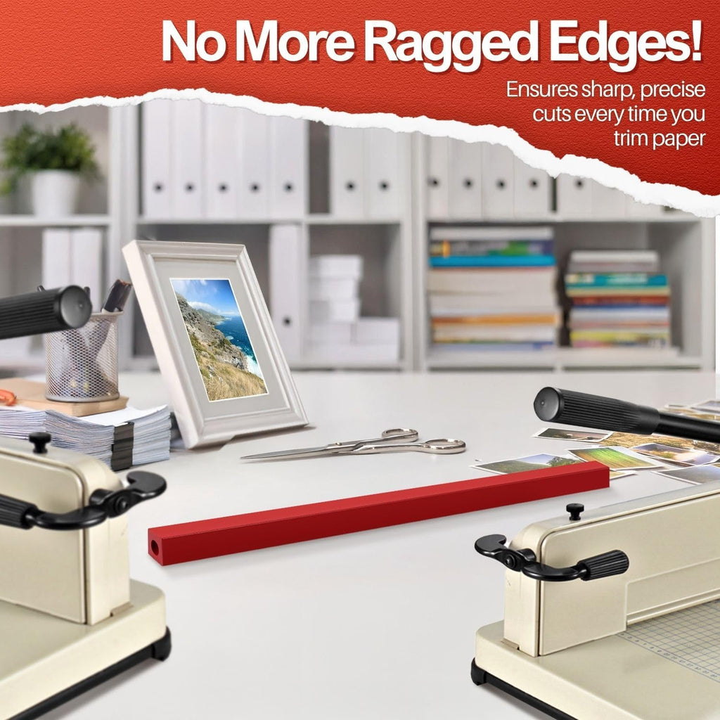 Flexzion 12" A4 Cutting Stick Replacement, Stack Paper Cutter Trimmer Blade Rubber Pad for Heavy Duty Professional Industrial Guillotine Stack Desktop, 12 inch Trimming Machine Accessories Parts