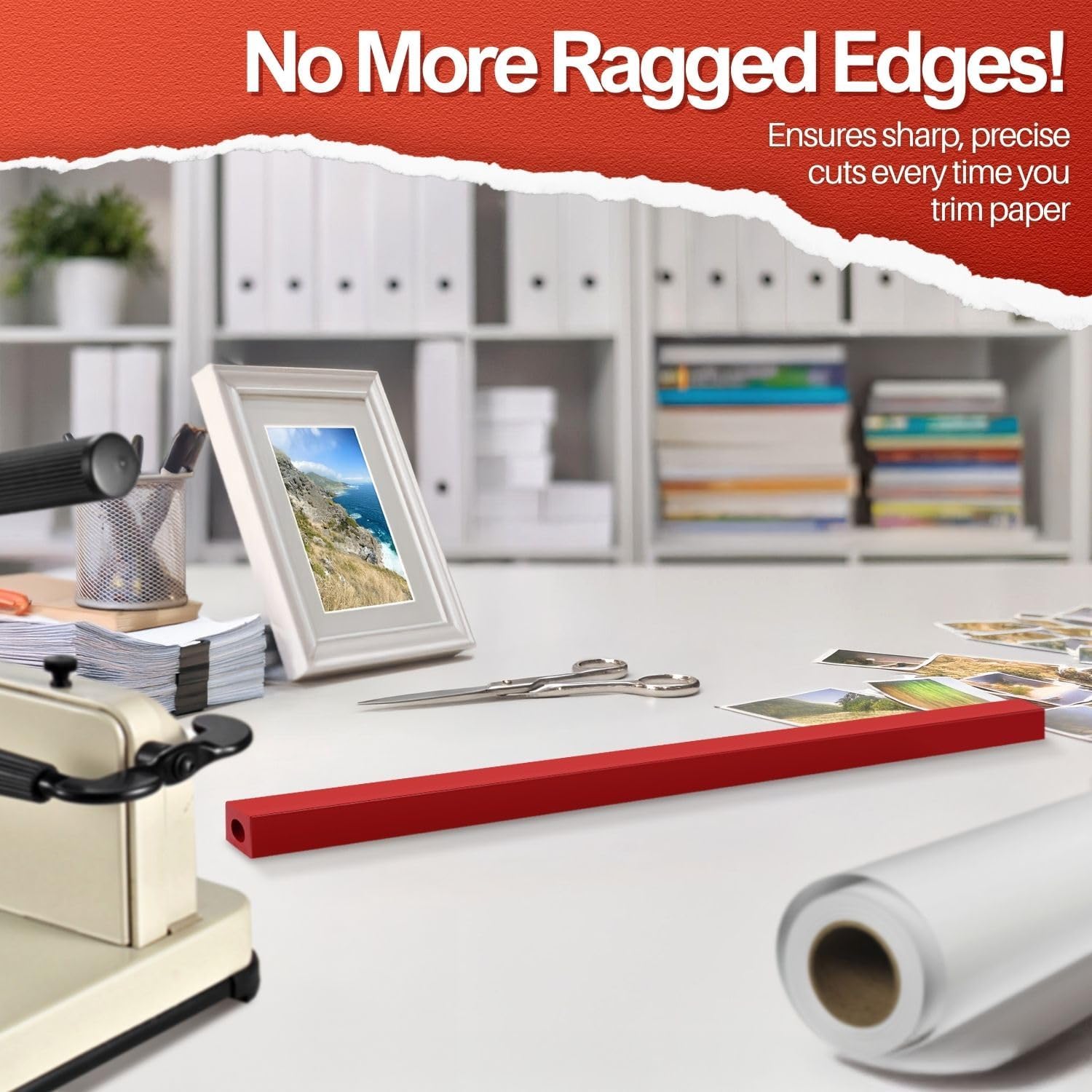 Flexzion 17" A3 Cutting Stick Replacement, Stack Paper Cutter Trimmer Blade Rubber Pad for Heavy Duty Professional Industrial Guillotine Stack Desktop, 17 inch Trimming Machine Accessories Parts