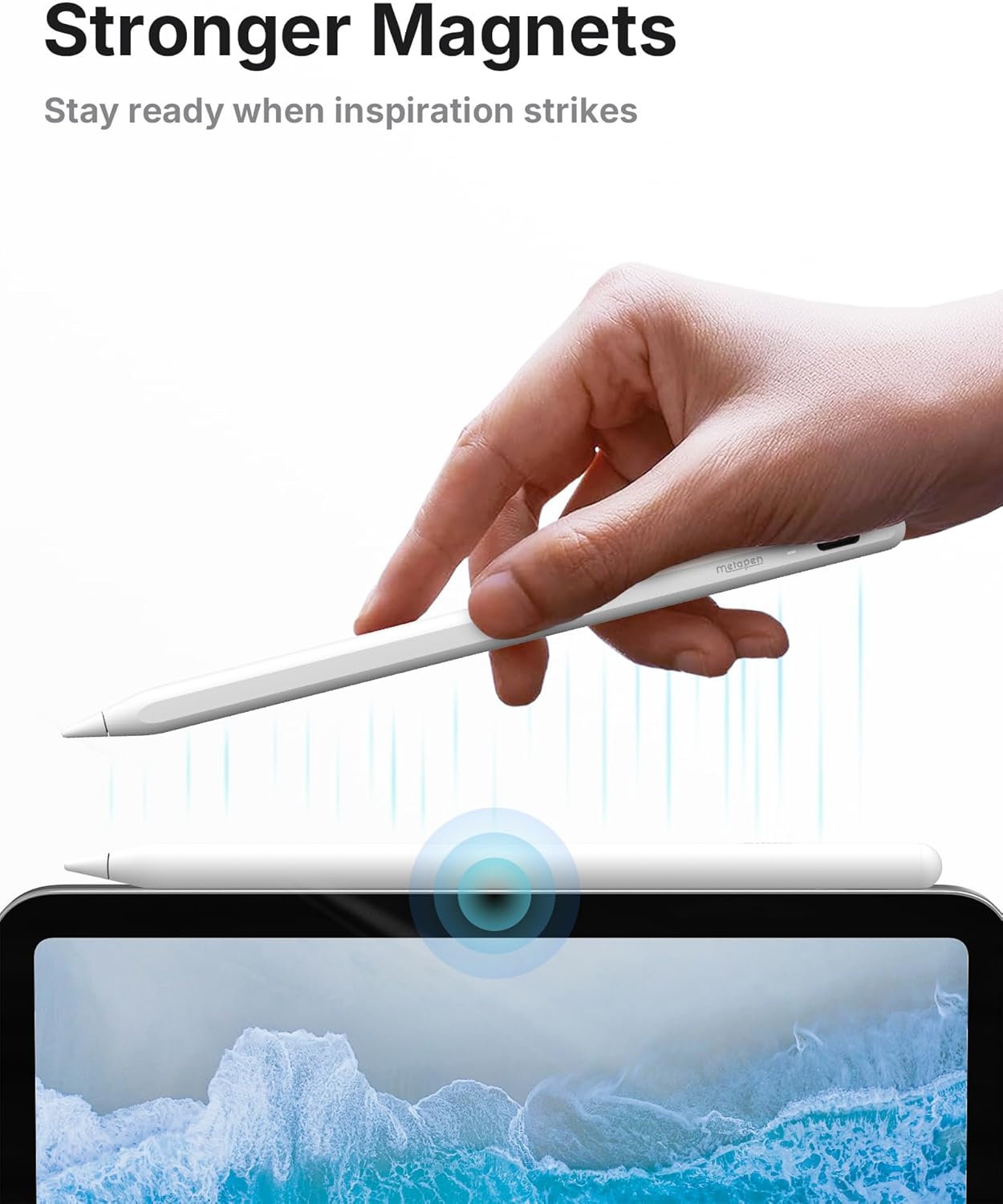 Metapen Pencil Only for iPad mini 7th A17 Pro, (2 Min Fast Charge), Low Latency, Palm Rejection,Tilt Sensitivity Stylus Pen, Note-Taking and Drawing for Student, Creator and Children