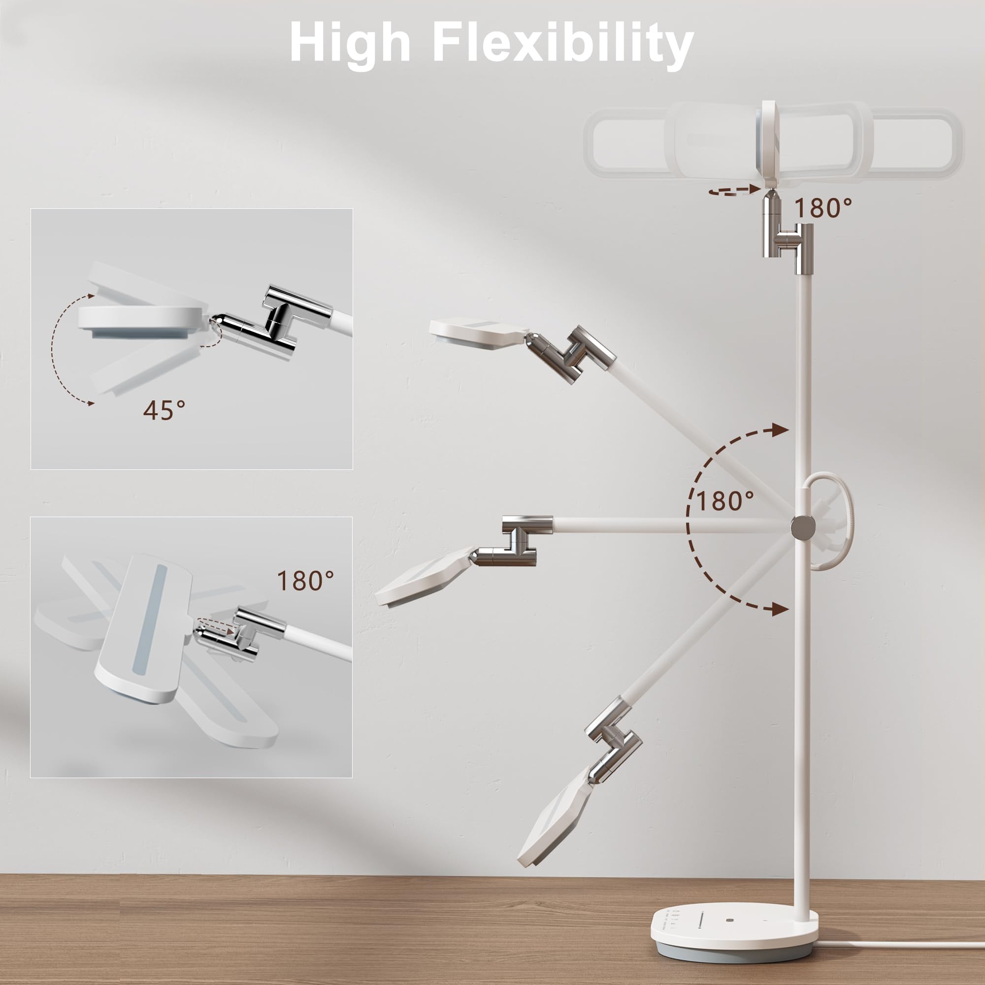 Advanced Eye-Caring LED Desk Lamp - CRI 98 Full Spectrum Light for Home Office, Crafting & Studying (Dimmable, Touch & Gesture Control)