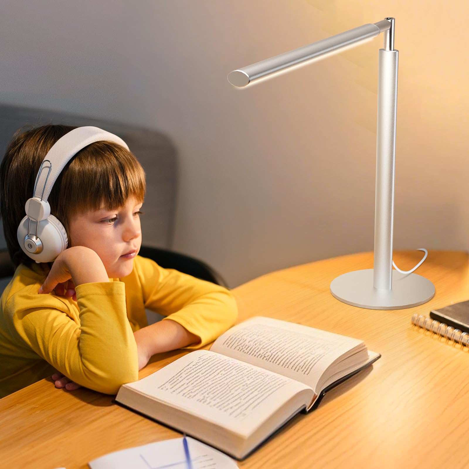 Foldable Metal LED Desk Lamp – 1200Lm Dimmable Task Light with Flexible Arm – 4 Color Temperatures for Home Office & Study