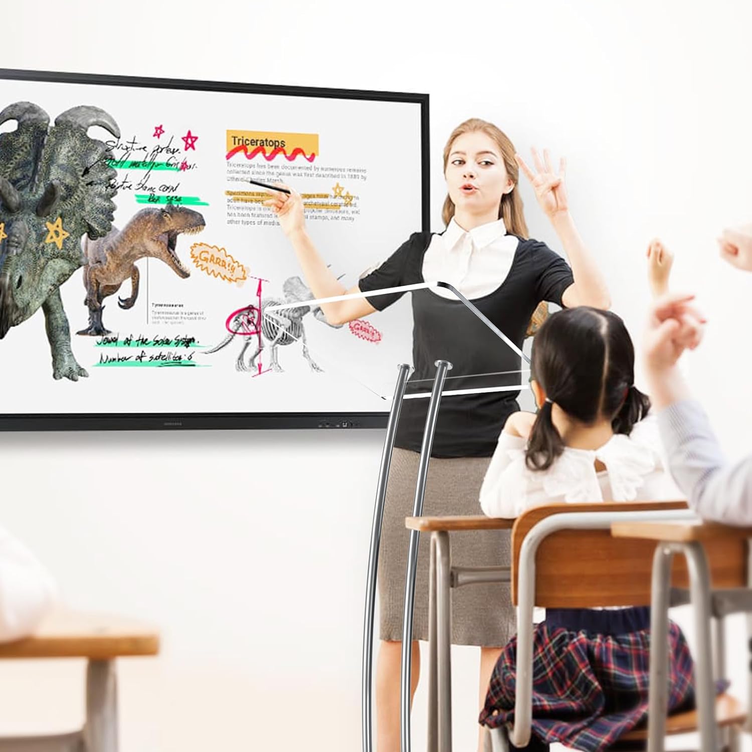 Acrylic Podium Lectern with Iron Stable Bottom, Pulpits for Churches with 10MM Thickened Acrylic Countertop, Multi Function Pulpit for Modern Classroom Music Concert Wedding Conference Event