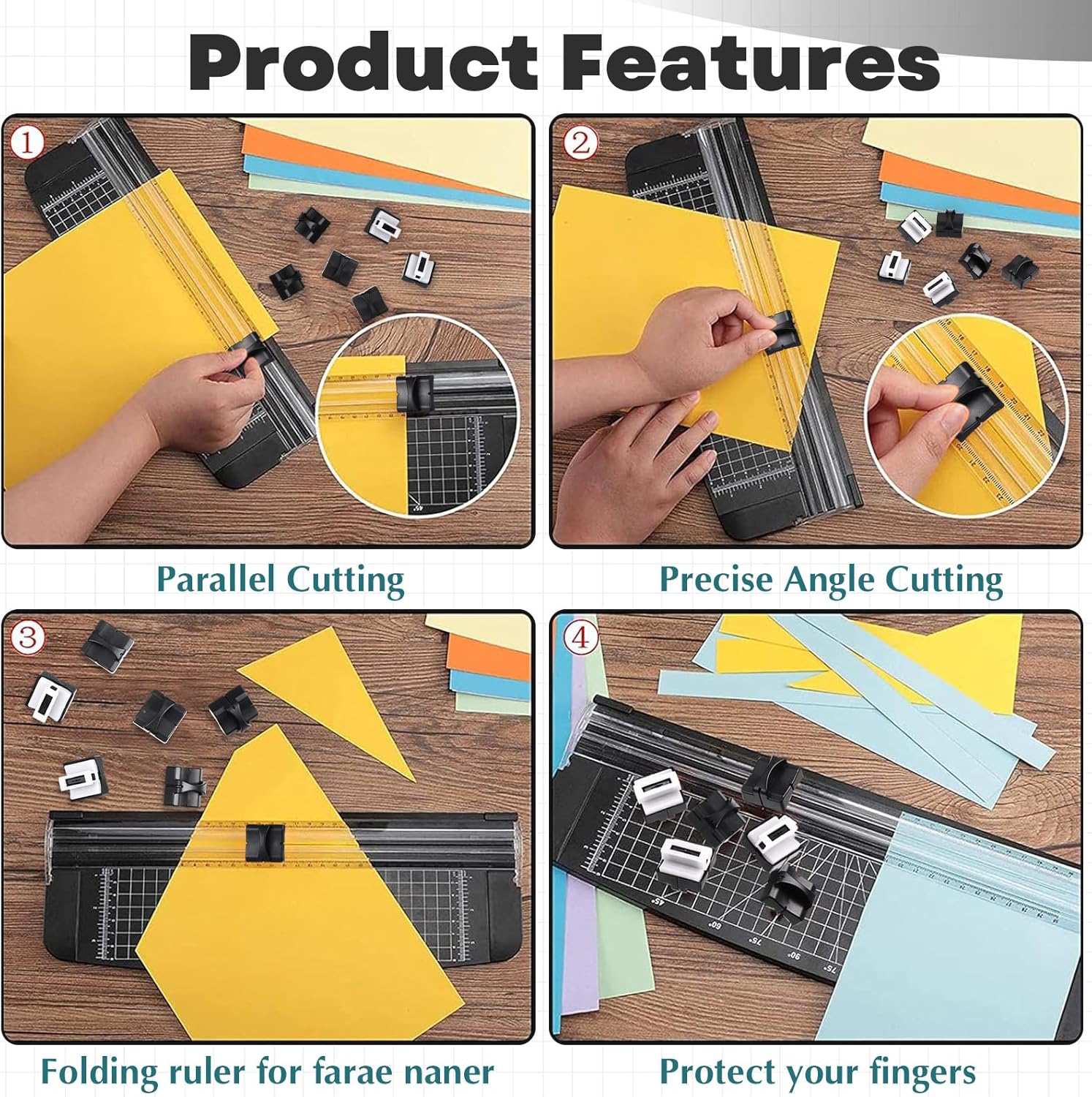 Honoson 6 Pieces Paper Cutter Replacement Blades Paper Trimmer Blades Refill Craft Cutting Replacement Blades for A4 Cutter(Black)