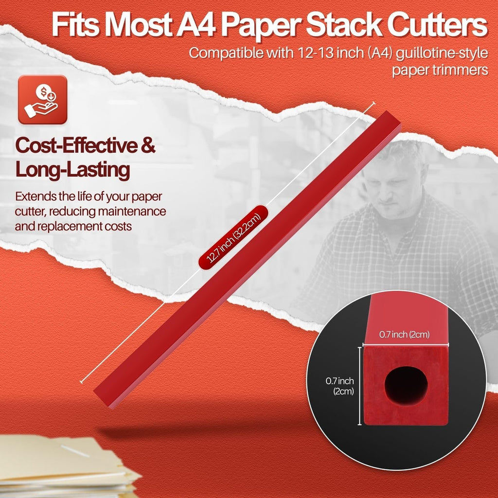 Flexzion 12" A4 Cutting Stick Replacement, Stack Paper Cutter Trimmer Blade Rubber Pad for Heavy Duty Professional Industrial Guillotine Stack Desktop, 12 inch Trimming Machine Accessories Parts