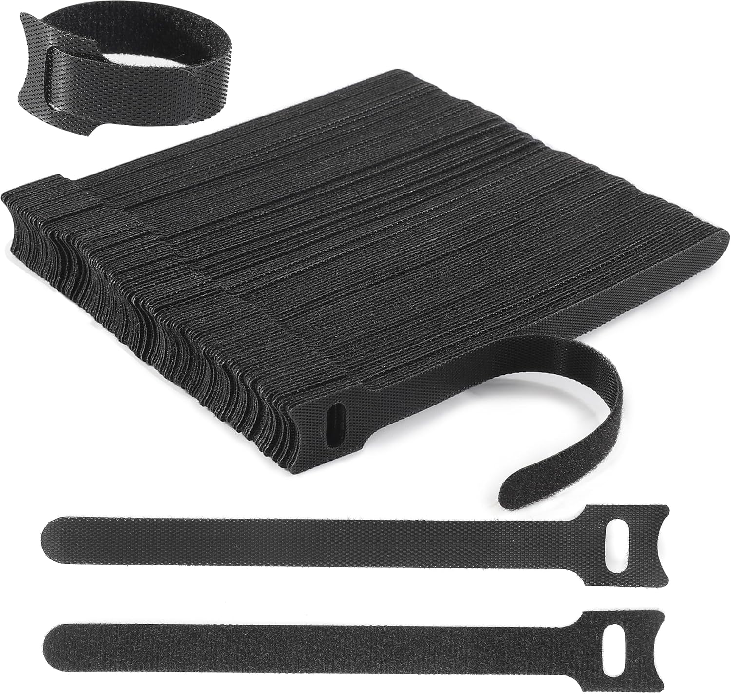 Reusable Cable Ties, 126 PCS 8 Inches Adjustable Cord Straps Wire Organizer Cord Wrap and Hook Loop Cable Management