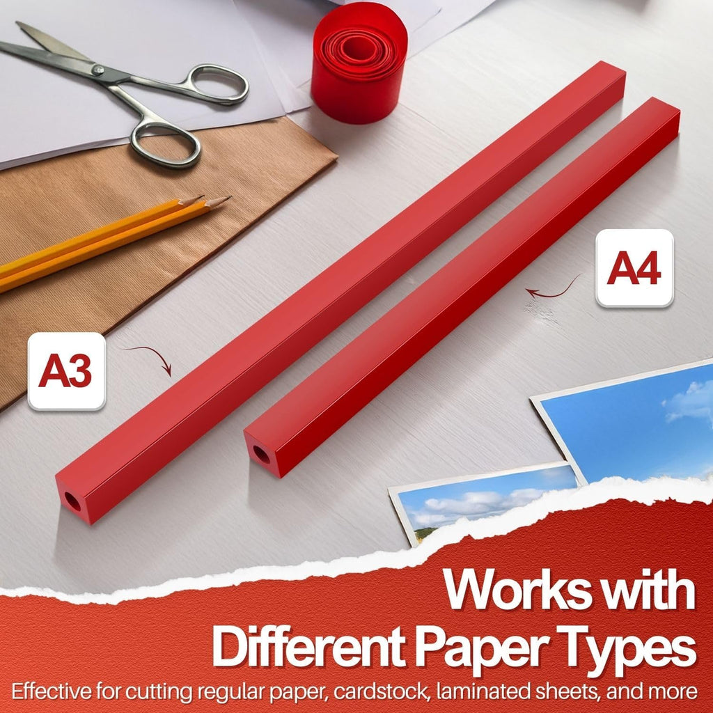 Flexzion 12" A4 Cutting Stick Replacement, Stack Paper Cutter Trimmer Blade Rubber Pad for Heavy Duty Professional Industrial Guillotine Stack Desktop, 12 inch Trimming Machine Accessories Parts