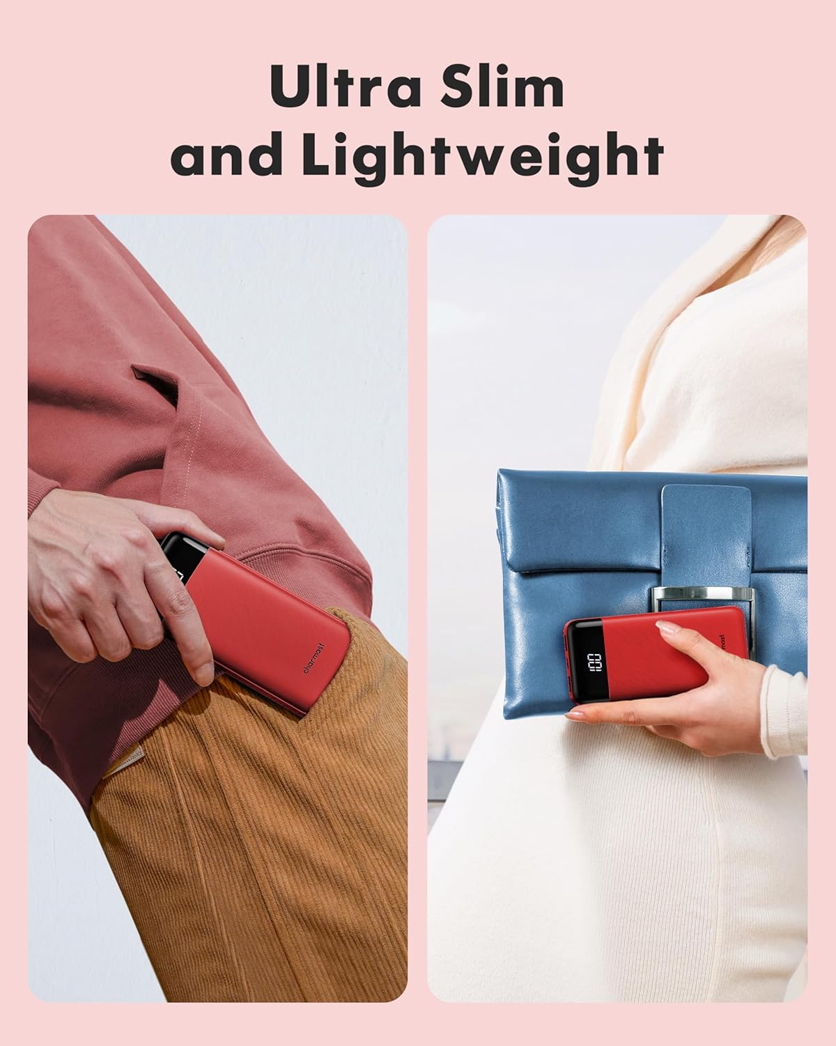 Charmast Portable Charger with Built in Cables, Power Bank with Cords Wires, Slim 10000mAh Travel Battery Pack 6 Outputs 3 Inputs 3A Fast Charging for Samsung Google Pixel LG Moto iPhone iPad