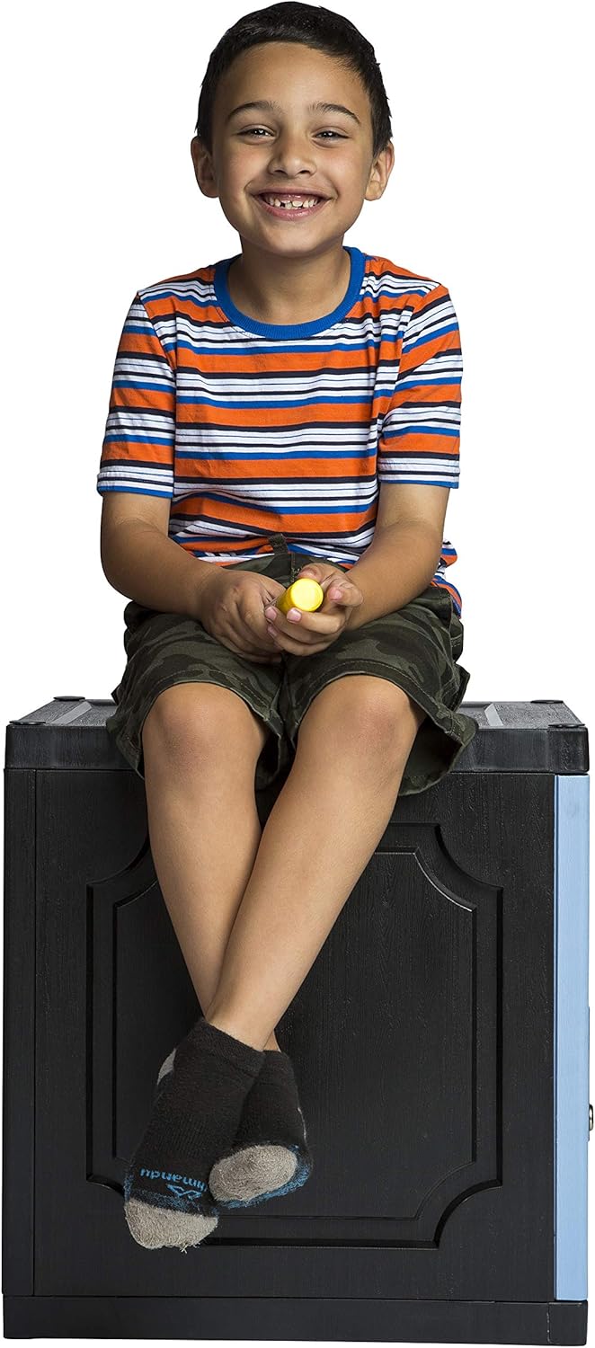 Jink Locker, Lockable Storage Cabinet 19" with Keys | Great for Kids, Home, School, Office or Outdoor | Toy Box, Footlocker, Bedside Dresser/Nightstand, Sports or Gym (Blue)