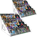 Trading Card Display Stand, 7-Tier Greeting Card Display Stand, 12 in Acrylic Portable Versatile Display Rack Holder for Graded Cards, PSA Cards,Sports Cards, Business Cards (2 Pack)