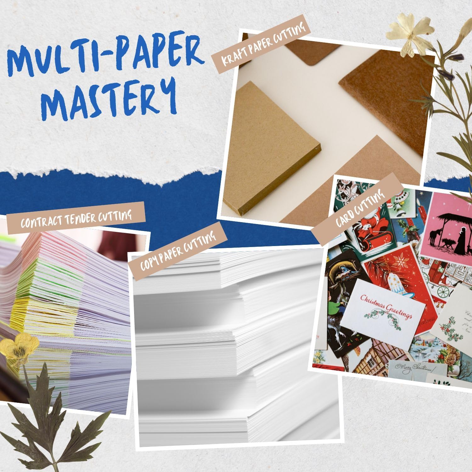 Flexzion Guillotine Blade Replacement 20 inch A3 - Heavy Duty Steel Trimmer Blade for Professional Industrial Guillotine Stack A3 Desktop Paper Cutter, 400 Sheets