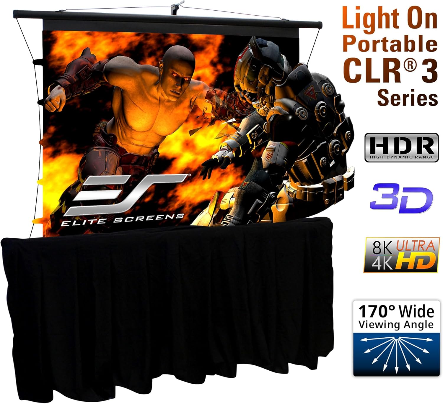 Elite Screens 55-Inch Portable Projector Screen with Stand, Height Adjustable, 4:3 Ambient Light Rejecting (ALR/CLR) for Ultra Short Throw Projectors, Indoor Home Theater, TT55V-CLR3-Y