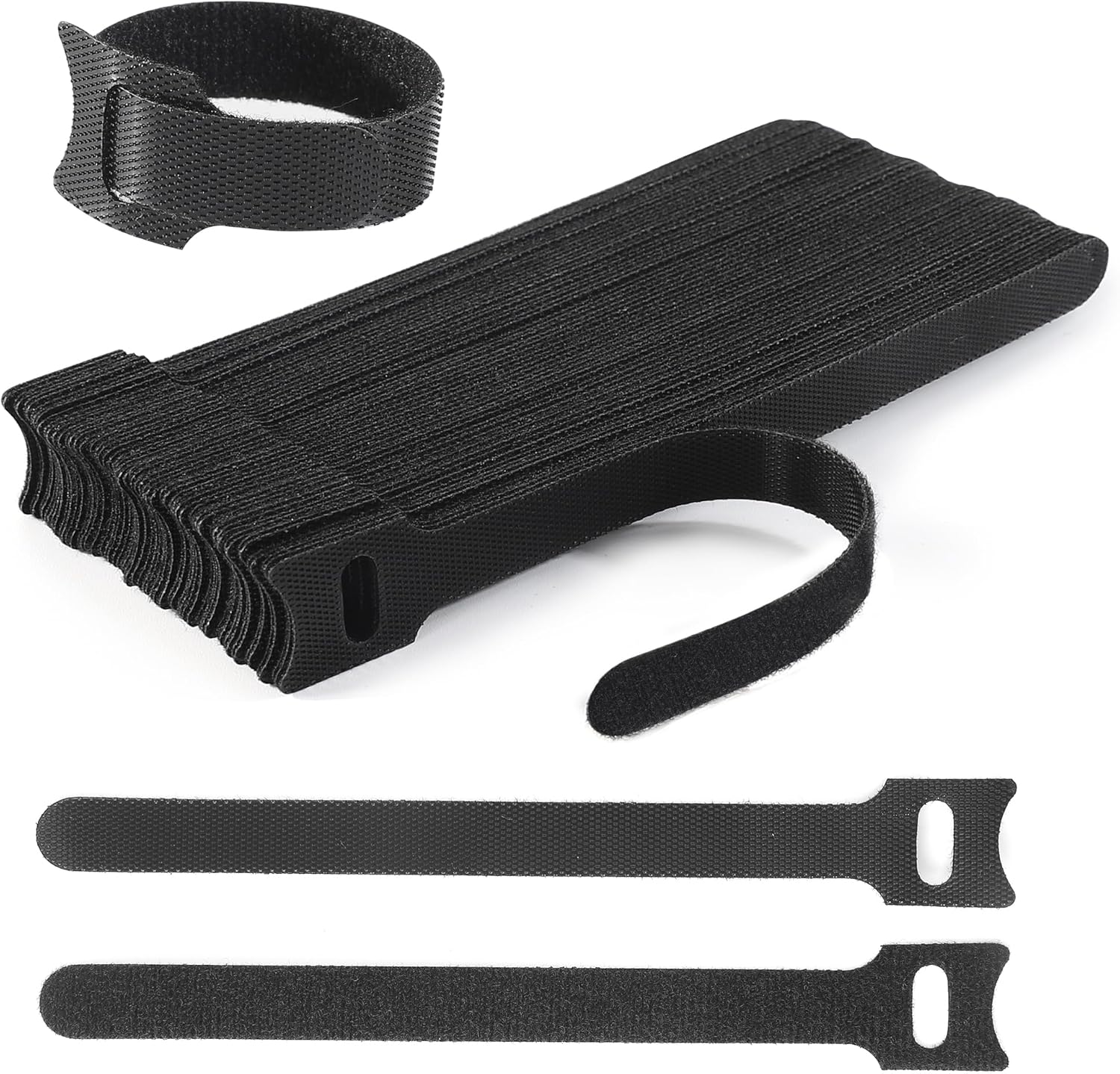 Reusable Cable Ties, 60 PCS 8 Inches Adjustable Cord Straps Wire Organizer Cord Wrap and Hook Loop Cable Management