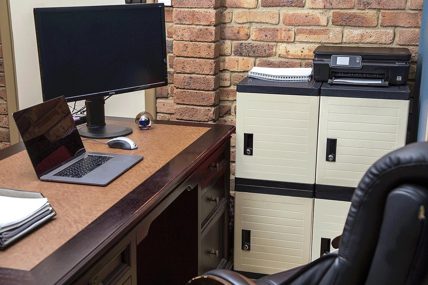 Jink Storage Cabinet Lock Box - Large Lockable Storage Box - Lockers for Home, Office, Dorm or School (White)