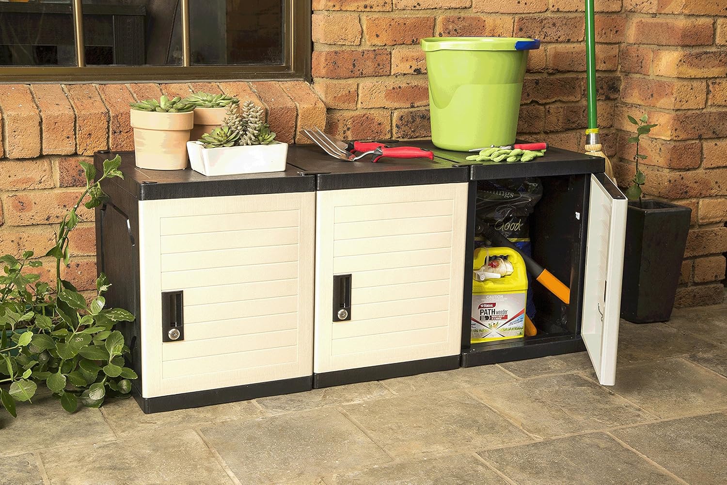 Jink Storage Cabinet Lock Box - Large Lockable Storage Box - Lockers for Home, Office, Dorm or School (White)