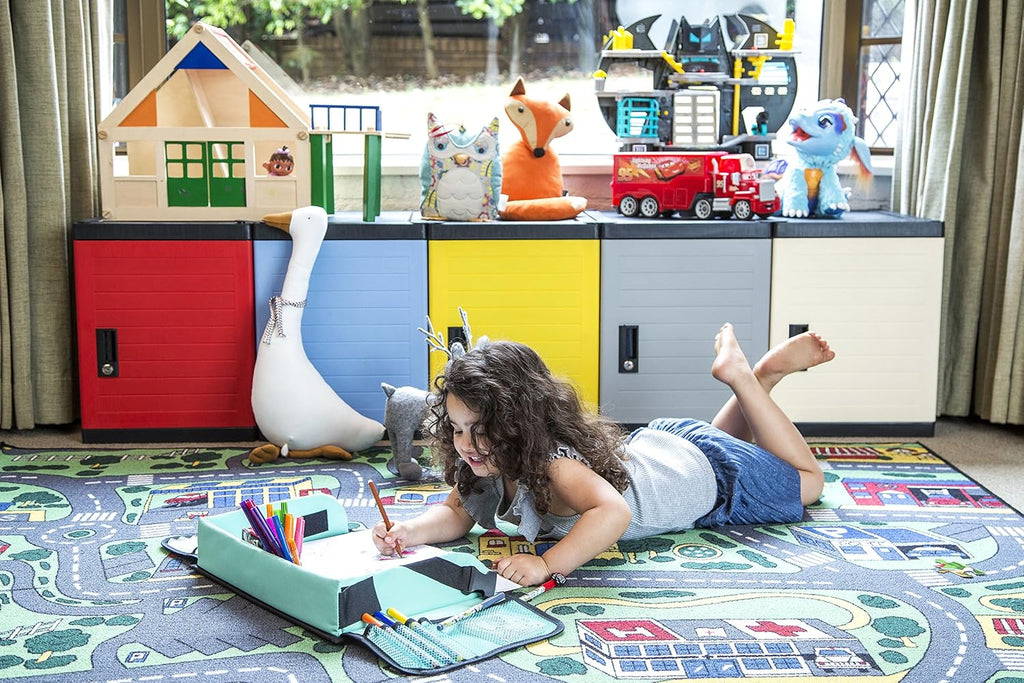 Jink Storage Cabinet Lock Box - Large Lockable Storage Box - Lockers for Home, Office, Dorm or School (White)